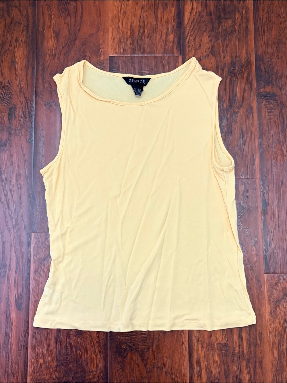 George Size L 12/14 Pale Yellow Sleeveless Knit Tank Top